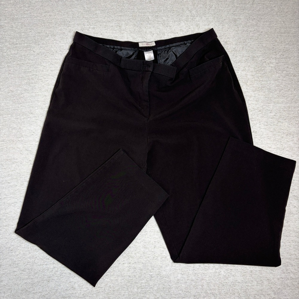 Roz & Ali Woman Dress Pants 16 Black Professional Career Stretch Trousers Office